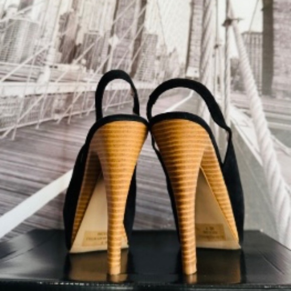 RETRO PIN-UP SLINGBACK PLATFORM HEELS - Picture 2 of 9